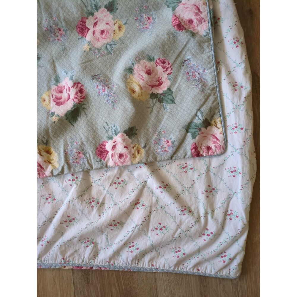 Vintage Ralph Lauren Cottage Lane Twin Reversible Shabby Chic Fem Floral Duvet